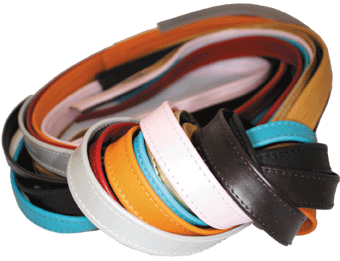 Sangle en cuir souple avec coutures