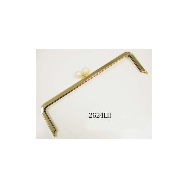 Bag frame 12x5cm gold w/pearl