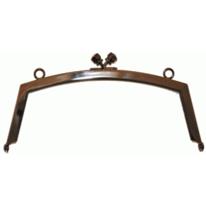 Bag frame 17cm w/Crystal oxidised black gun metal